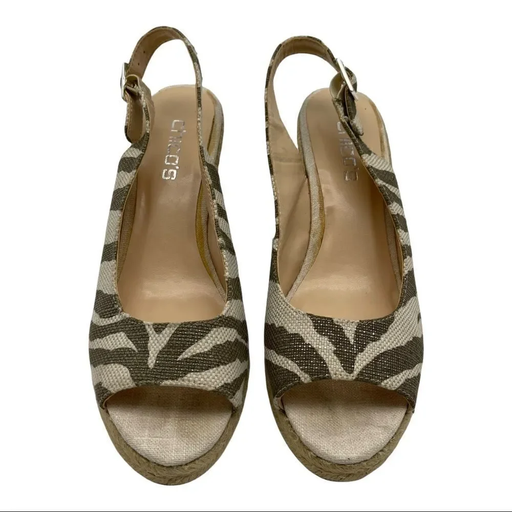 Chico’s Simone Zebra Espadrille Size 9